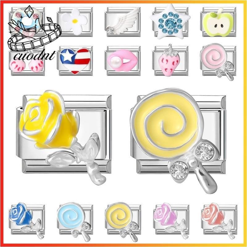 Donut Pirulito Italiano Charme Pulseira Caber 9mm De Aço Inoxidável Jóias Fazendo Acessórios DIY Retro Personalidade Mód
