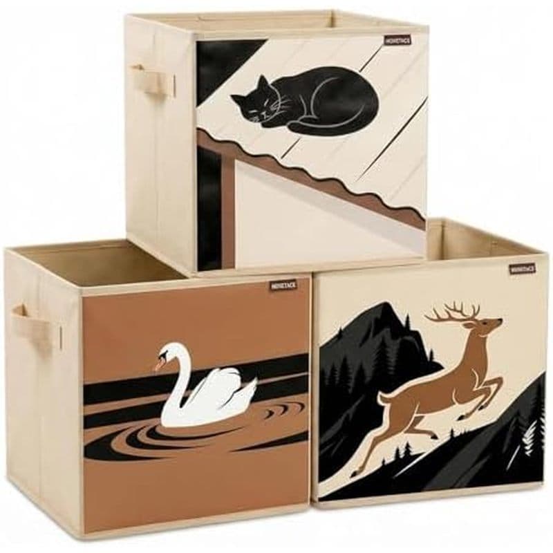 Caixas De Armazenamento De Cubo De 13 Polegadas-3 Pacotes De Cestas Tecido Decorativo Para Organizar , Organizadores Dom