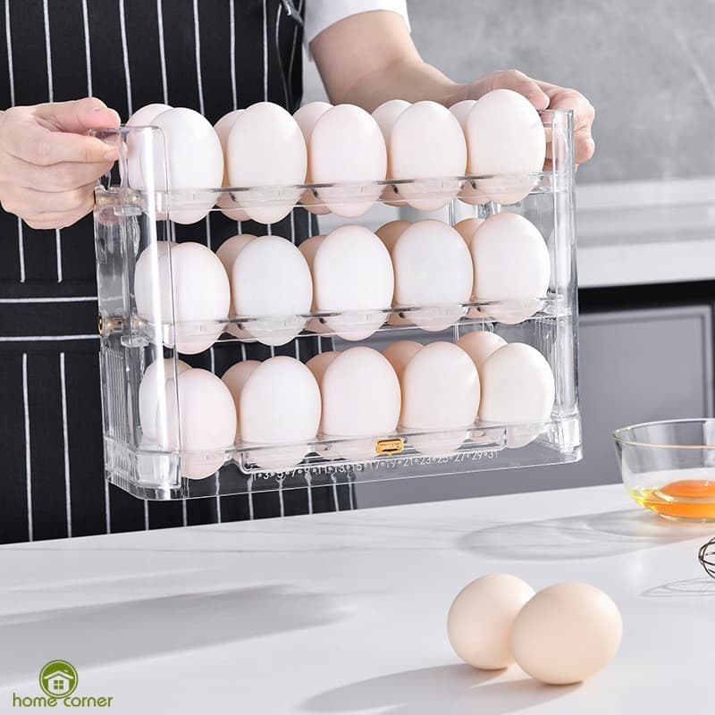 Caixa De Armazenamento De Ovos Para Geladeira-Cozinha De Qualidade Alimentar Flip Egg Crisper