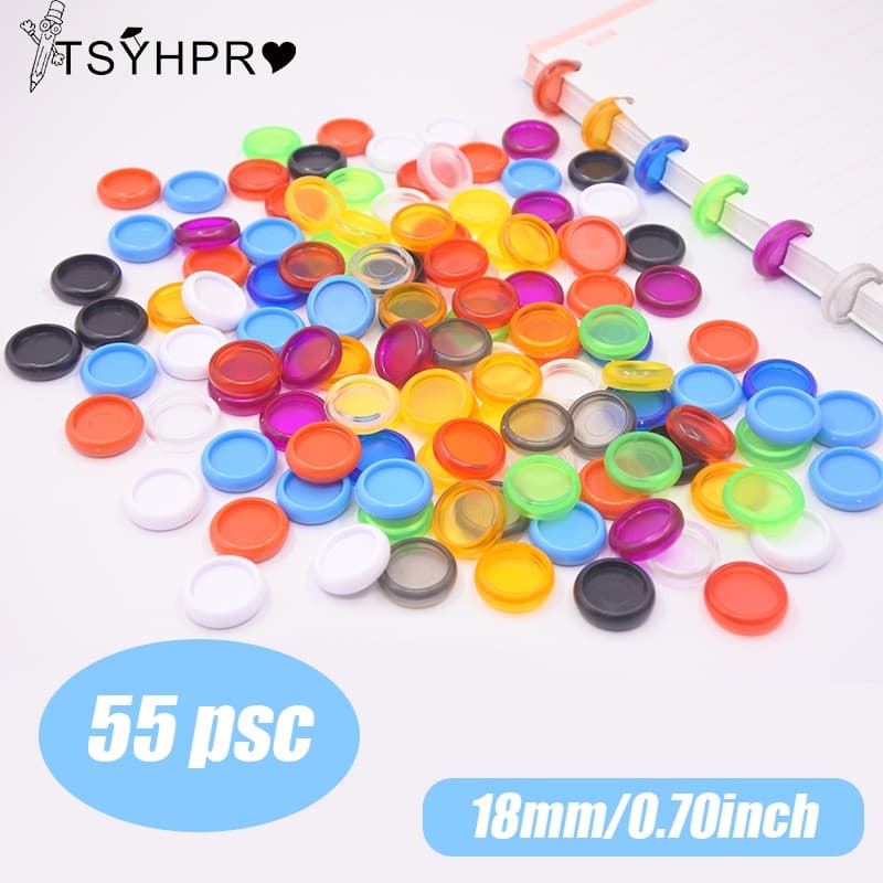 55 Peças Pasta De Disco Para Notebooks/Planejadores 18mm Anéis De Ligação De Folhas Soltas