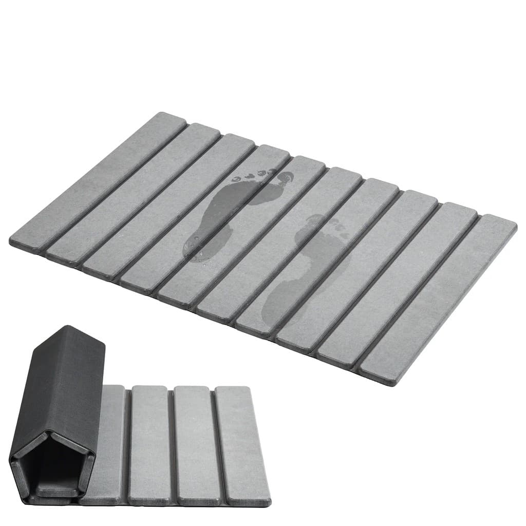 Tapete de banheiro de pedra dobrável, tapete de terra diatomácea Super absorvente, tapete de secagem rápida antiderrapan