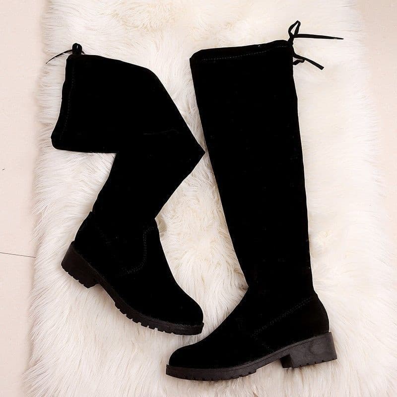 Não cair tubo 5050 botas acima Do joelho feminino inverno mais veludo fino botas elásticas sobre o joelho alto