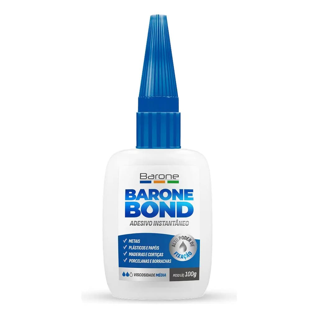 Super Cola Liquida Barone Bond Madeira Papel Borracha 100g Cor Incolor