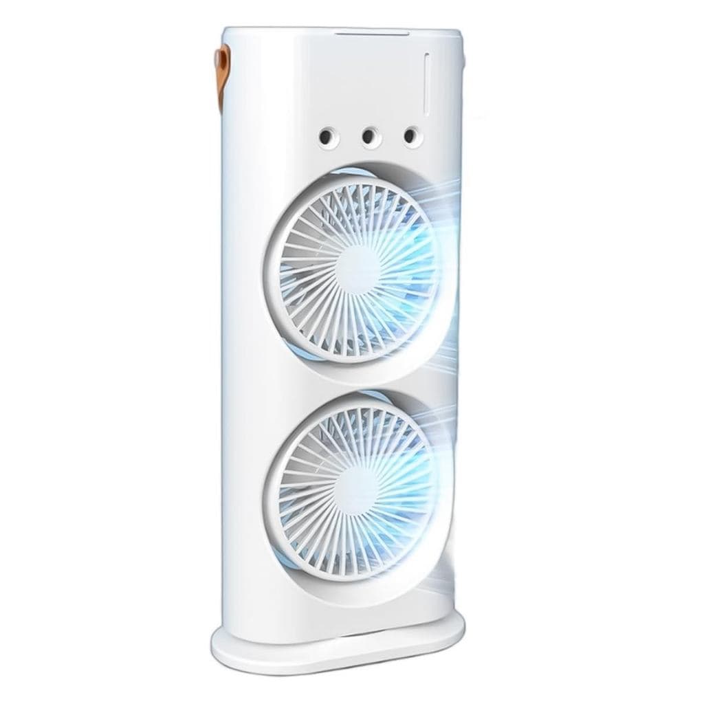 Mini Climatizador Portátil USB Silencioso Umidificador Ventilador Duplo 3 Velocidades Original