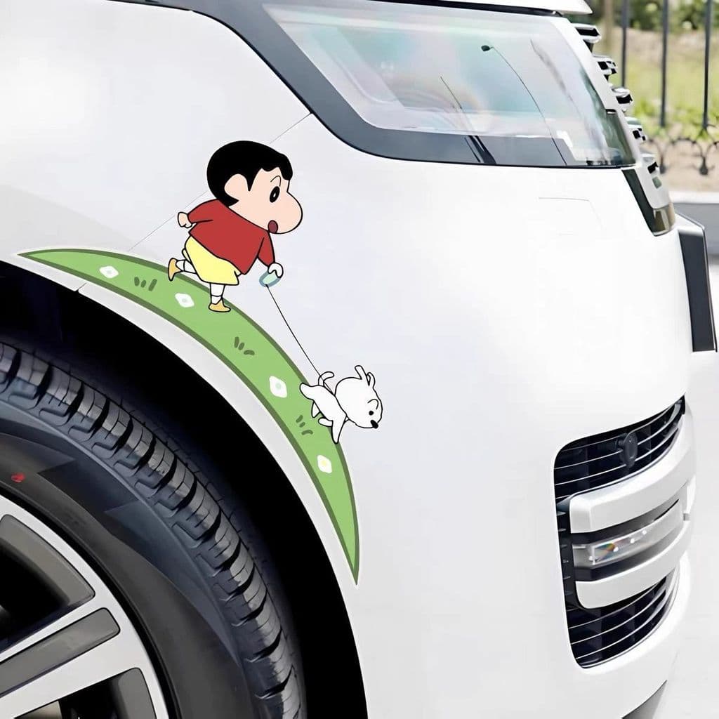 WZLQM711 Crayon Shin-Chan Adesivo de carro Roda Sobrancelha Adesivo de carro elétrico Desenhos animados Único arranhões