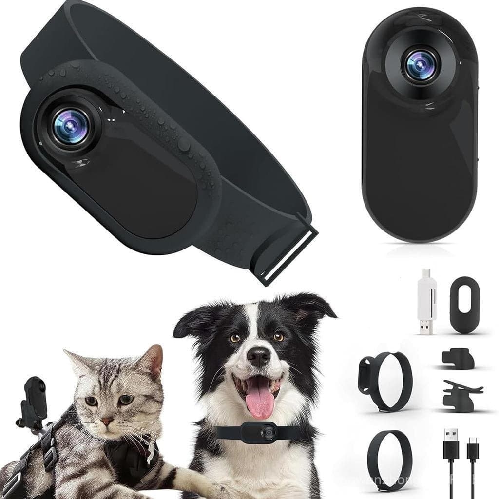 Câmera para coleira de gato 1080P, 170 graus °       Uma coleira para cães com lente grande angular não é necessária, mi