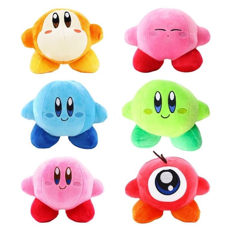 LEJS 6 Tipos de Brinquedos de Pelúcia com Chaveiro de 14 cm, Personagens de Anime Kirby e Wadi, Estilo Fofo. 8945