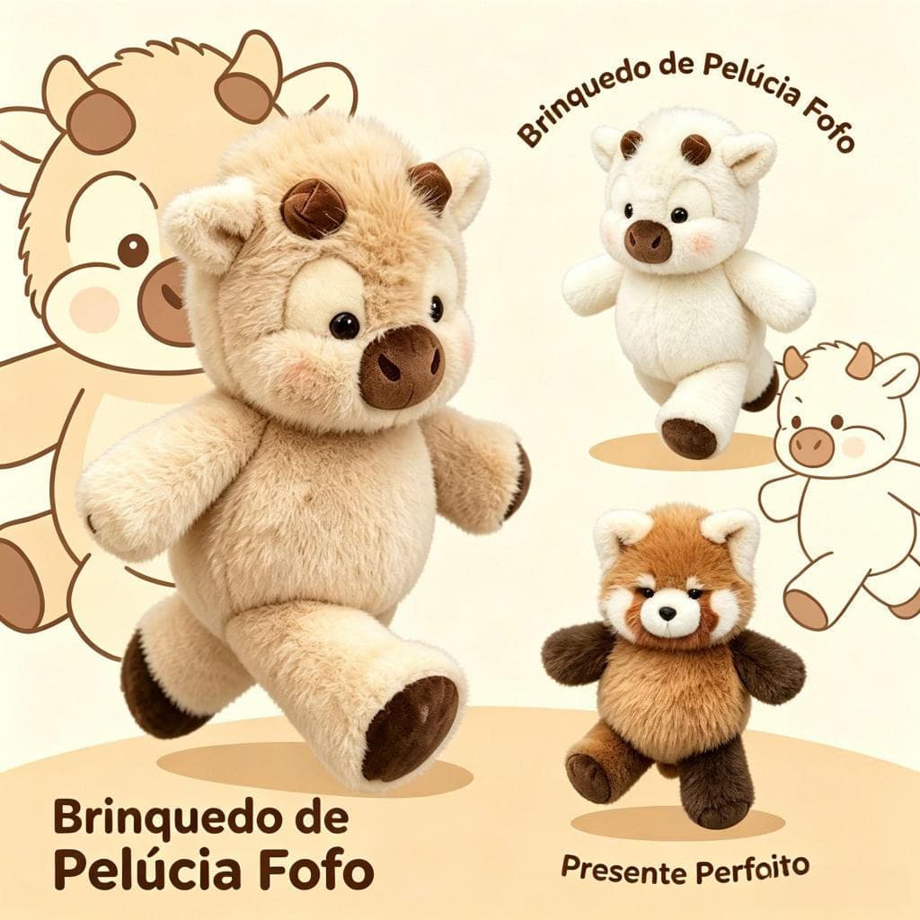 40cm Pelúcia Boi Highland Fofinho e Macio Presente Perfeito para Crianças