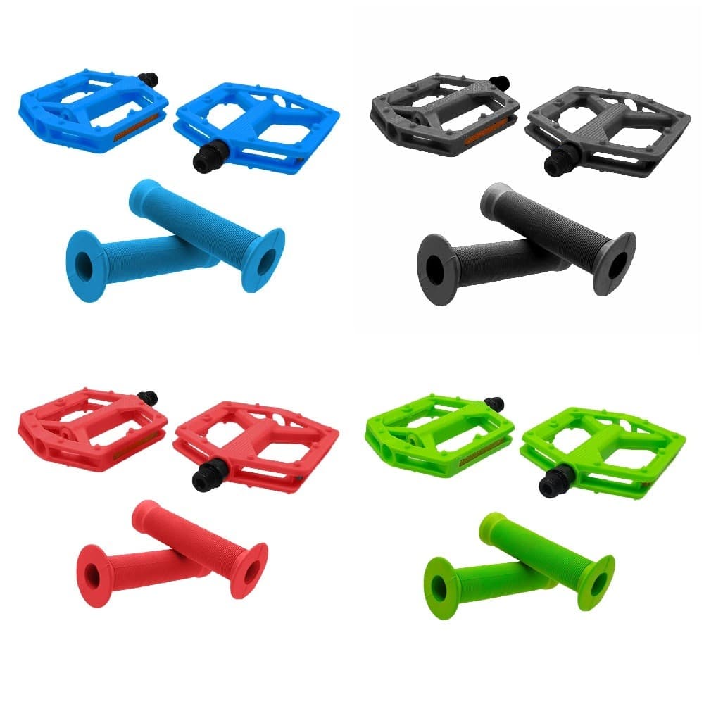 Pedal Bike 9/16 + Manopla 132mm Rosca Grossa Colorido Adulto