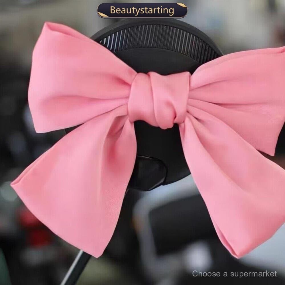Decoração de laço para capacete de motocicleta, acessórios para veículos elétricos, laço para carro, versão feminina.