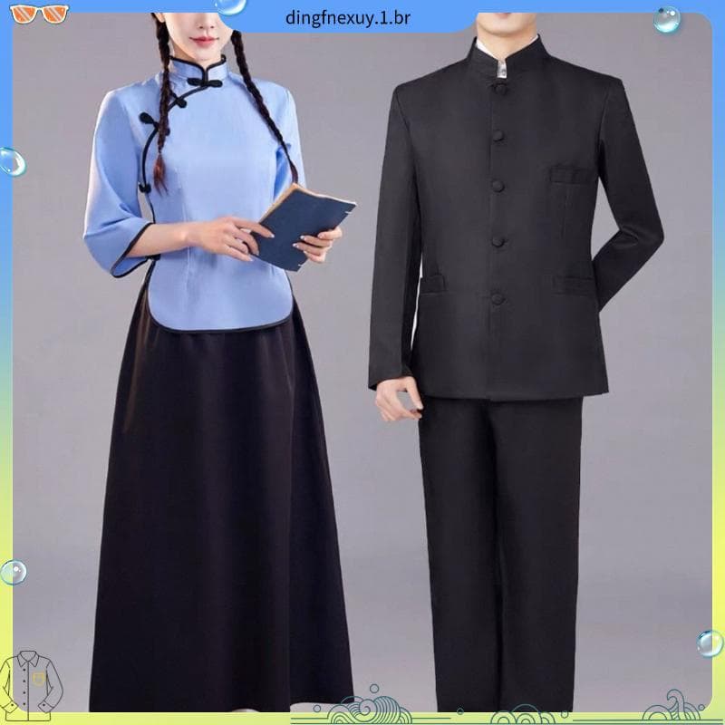 Zhongshan traje conjunto república da China estudante traje das mulheres dos homens quinto quatro jovens traje palco Dra