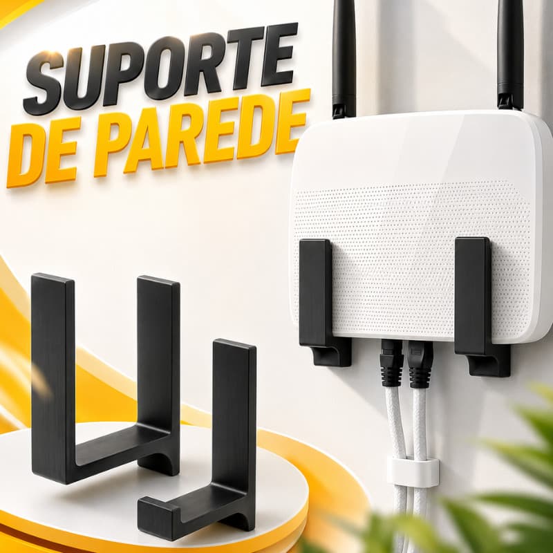 Suporte Roteador de Parede Modem Fita 3M Sem Furos WiFi Resistente Organizador
