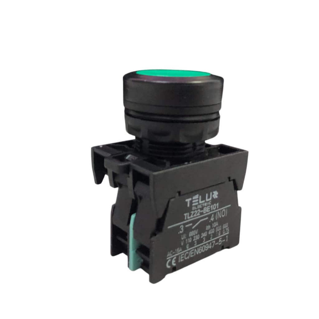 Botão Botoeira Pulsador Verde 22mm Contato 1na Industrial