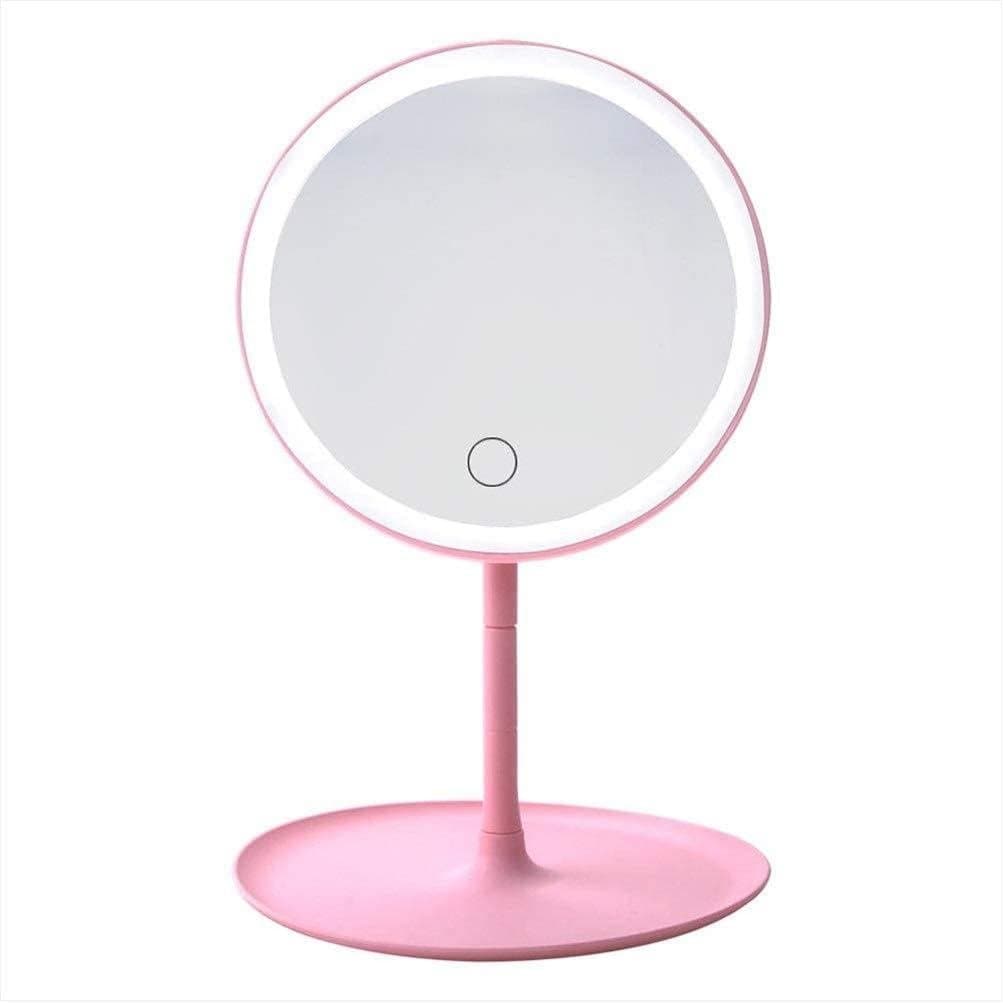 Espelho Pkfinrd com LED Luz Diurna Natural Branca, Tela Sensível ao Toque, USB, Memória, Espelho de Maquiagem Flexível e