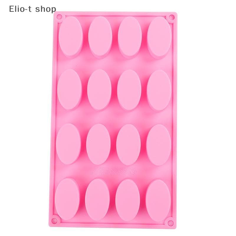 Elio-t 16 Cavidade Forma Oval Sabão Molde Para Assar Silicone Bandeja De Artesanato Caseiro COD