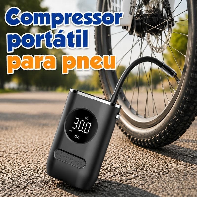 Bomba De Encher Pneu Digital Elétrica Mini Compressor De Ar Portátil Sem Fio Recarregável USB Moto Carro Bike Bicicleta