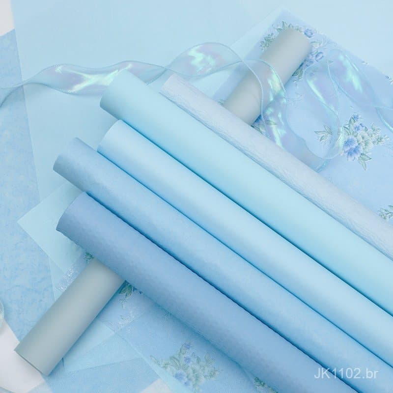 Papel de Embrulho para Flores da Série Azul Xiyu, Azul Meia-Noite, Embalagem para Buquê de Dia dos Pais, Papel Artístico