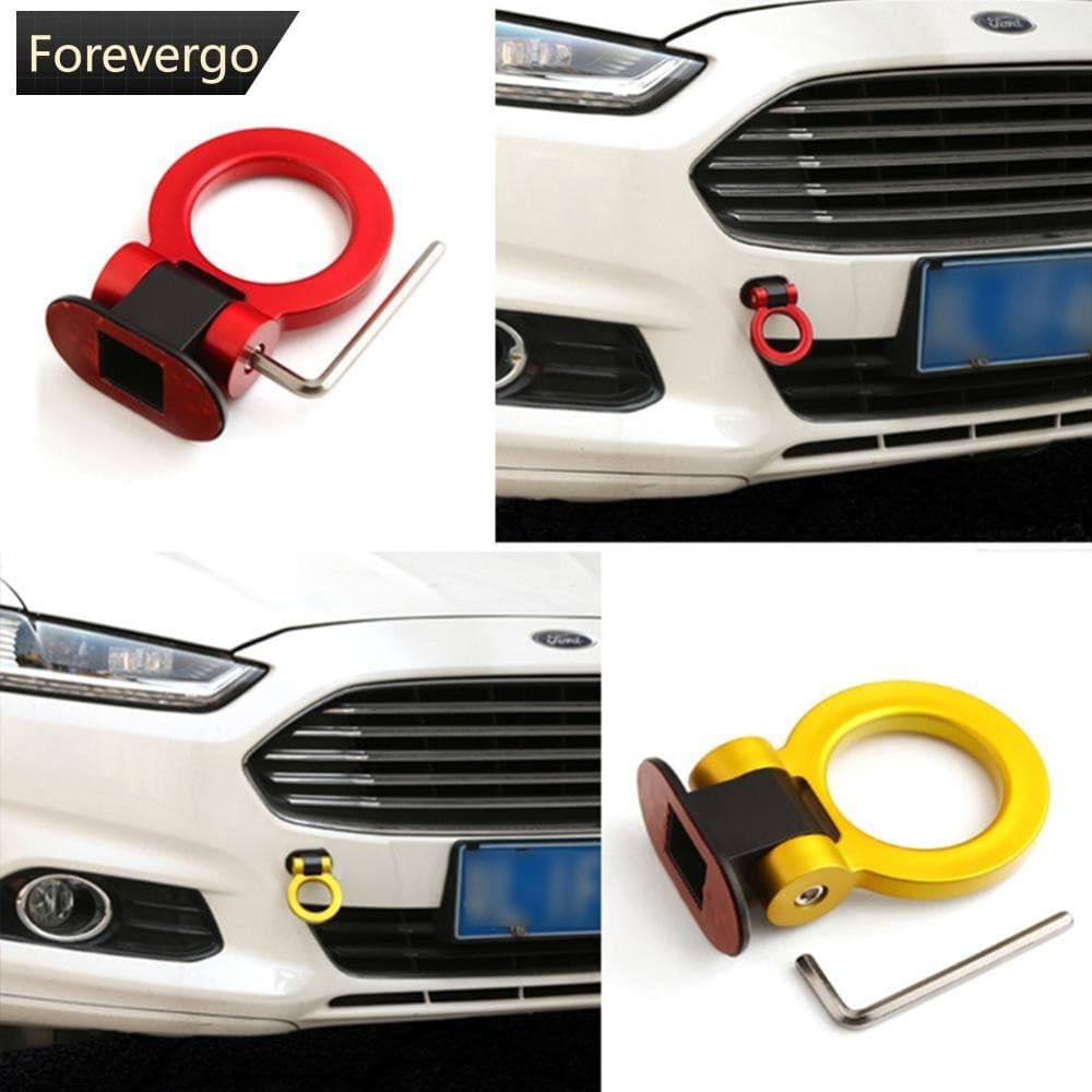 FOREVERGO 1 peça universal de fita/corda decorativa para para-choque de carro em ABS, simulando engate de reboque 6WY5