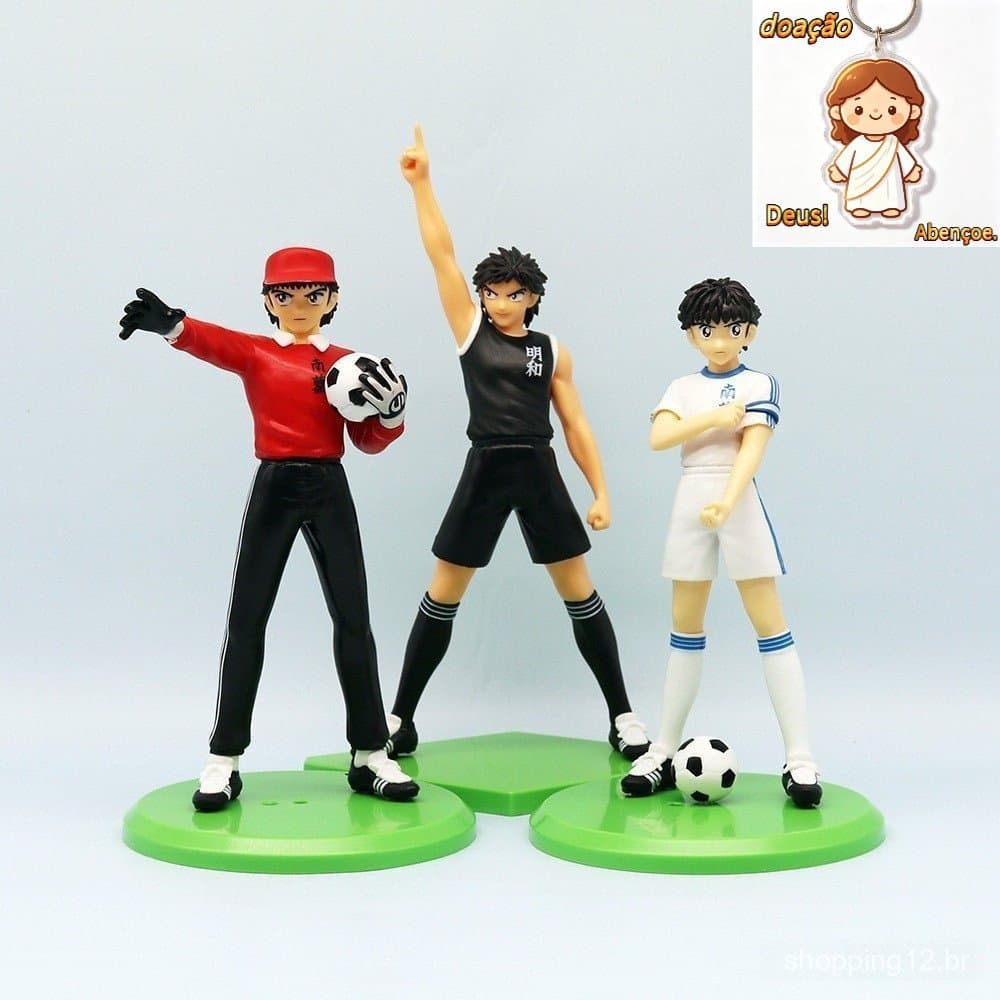 1Pcs 18-23cm Anime Capitão Tsubasa Figura Ozora Wakabayashi Genzo KojiroHyuga Futebol Figuras De Ação Em PVC Modelo Doll