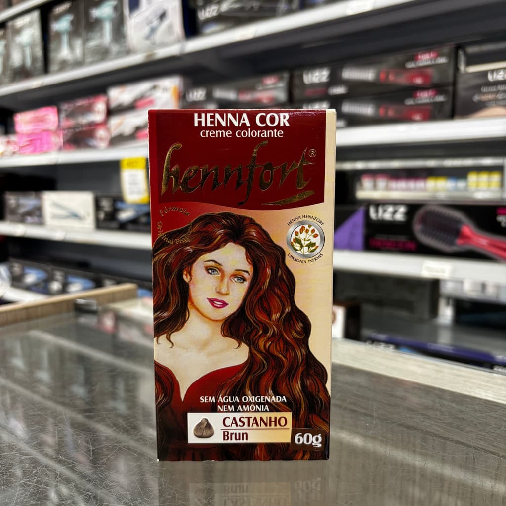 KIT 3 Henna HennFort Colorante em Pó 65g Natural