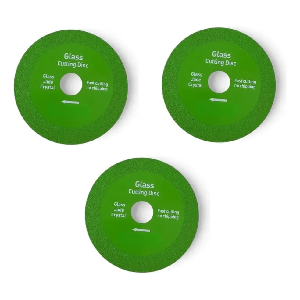 Kit 3 Disco Corte Vidro Espelho Garrafa 100mm Esmerilhadora