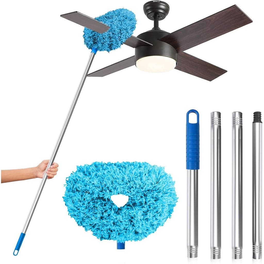Limpador de Ventilador de Teto DRQ, Pano de Microfibra Reutilizável com Cabo Extensor, Limpador de Hélices de Ventilador