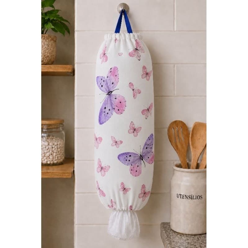 puxa saco porta sacolas estampada cores bem viva