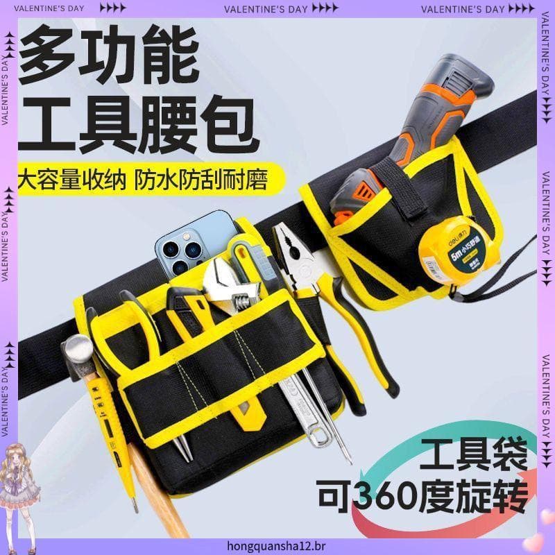 7338 Kit de coleção de pessoas giratório 360 graus portátil multifuncional bolsa de cintura para carpintaria forte duráv