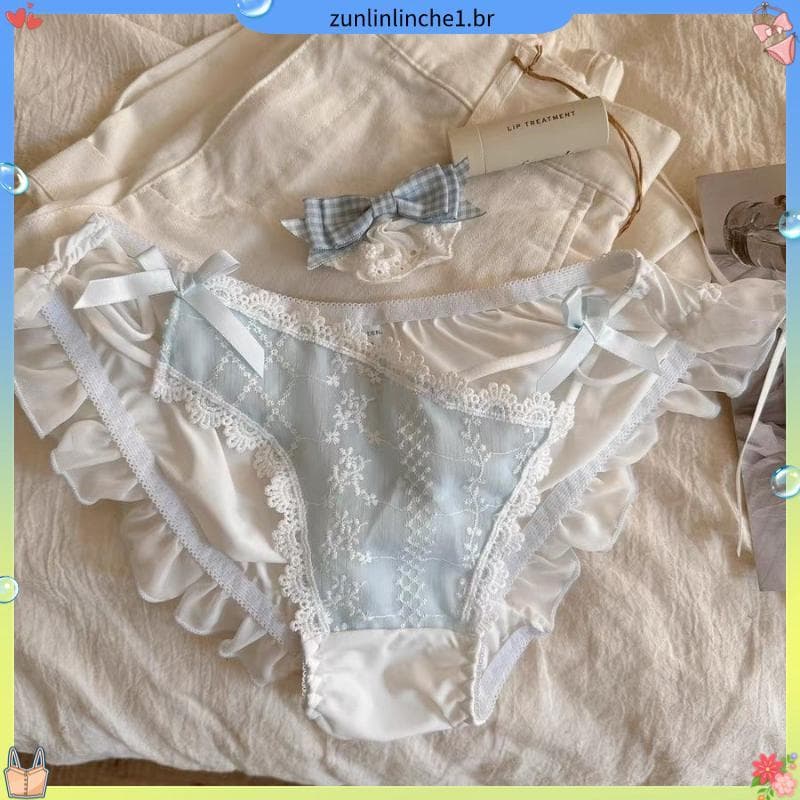 Doce estilo puro desejo oco cinto fino calcinha feminina 2025 novo estilo fresco de alto valor senhoras Briefs Bowknot