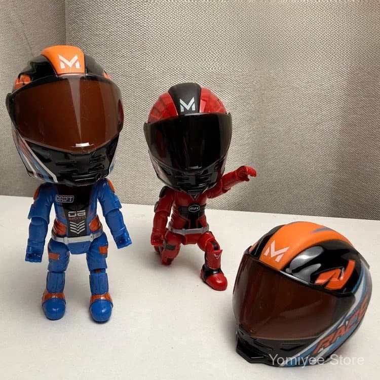 Brinquedo de Motociclista Simulado, Figura Transformável de Liga, Figurinha com Capacete, Ornamento de Mesa, Modelo de C