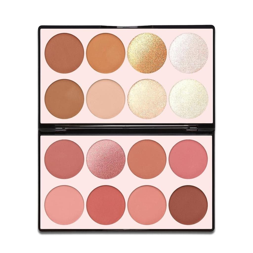Paleta de Maquiagem com 16 Cores - Blush, Iluminadores, Pó Bronzeador, Tudo em uma Paleta de Maquiagem - Kit de Contorno