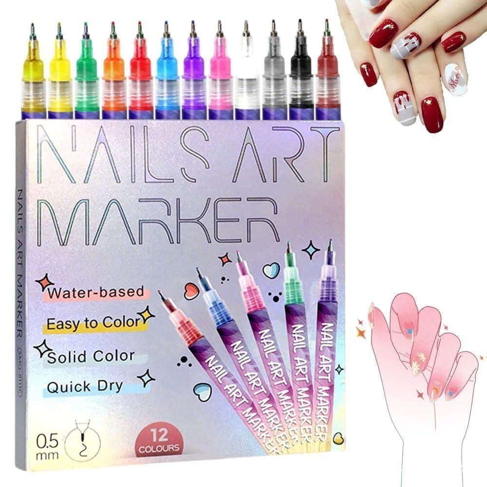 Canetas para nail art para pintura de unhas, marcadores de nail art modelo 2026 para manicures em gel, novo conjunto de