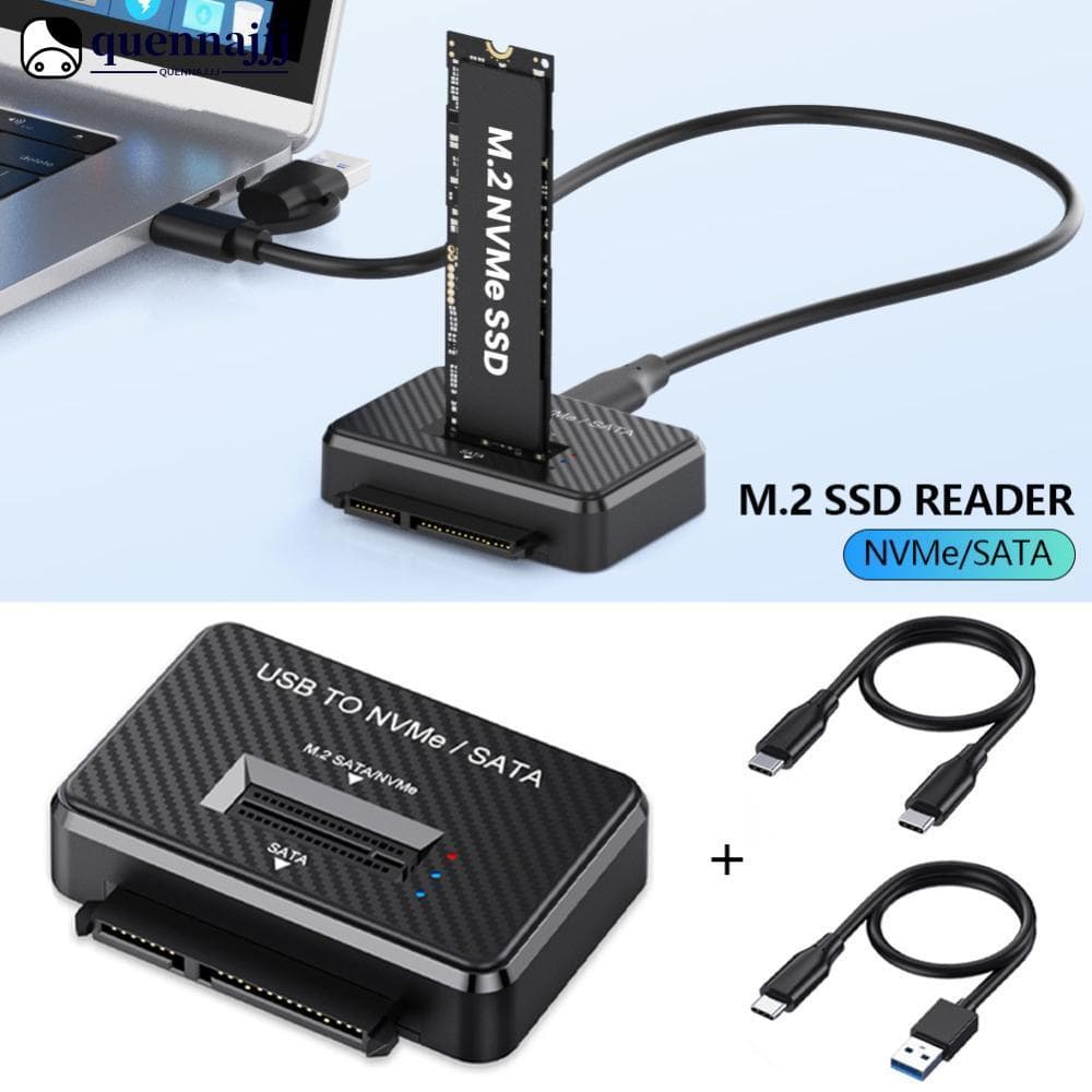 QUENNA M . 2 SSD Leitor NVMe SATA Protocolo Duplo USB 3.1 10Gbps Base De Encaixe Externo Suporta 2230 2242 2280 22110 E