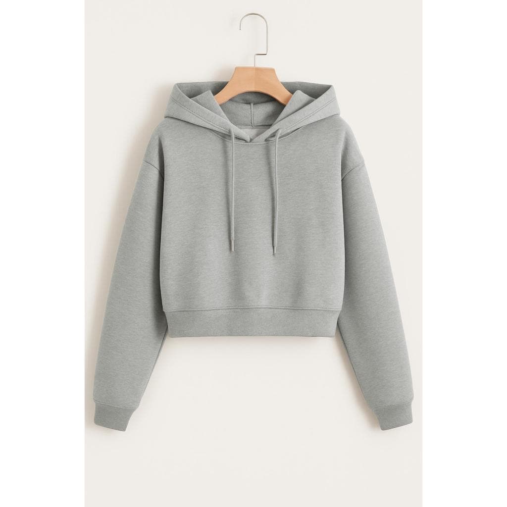 Cropped Moletom Feminino Premium com Capuz e Bolso – Seu Look Perfeito
