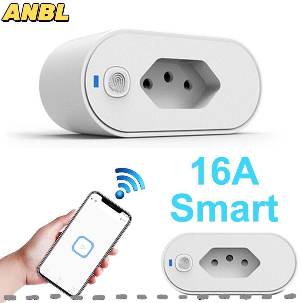 Adaptador De Tomada Inteligente ANBL , Controle De Voz Tuya WiFi Conectividade Brasil Smart Plug , Bloqueio Infantil