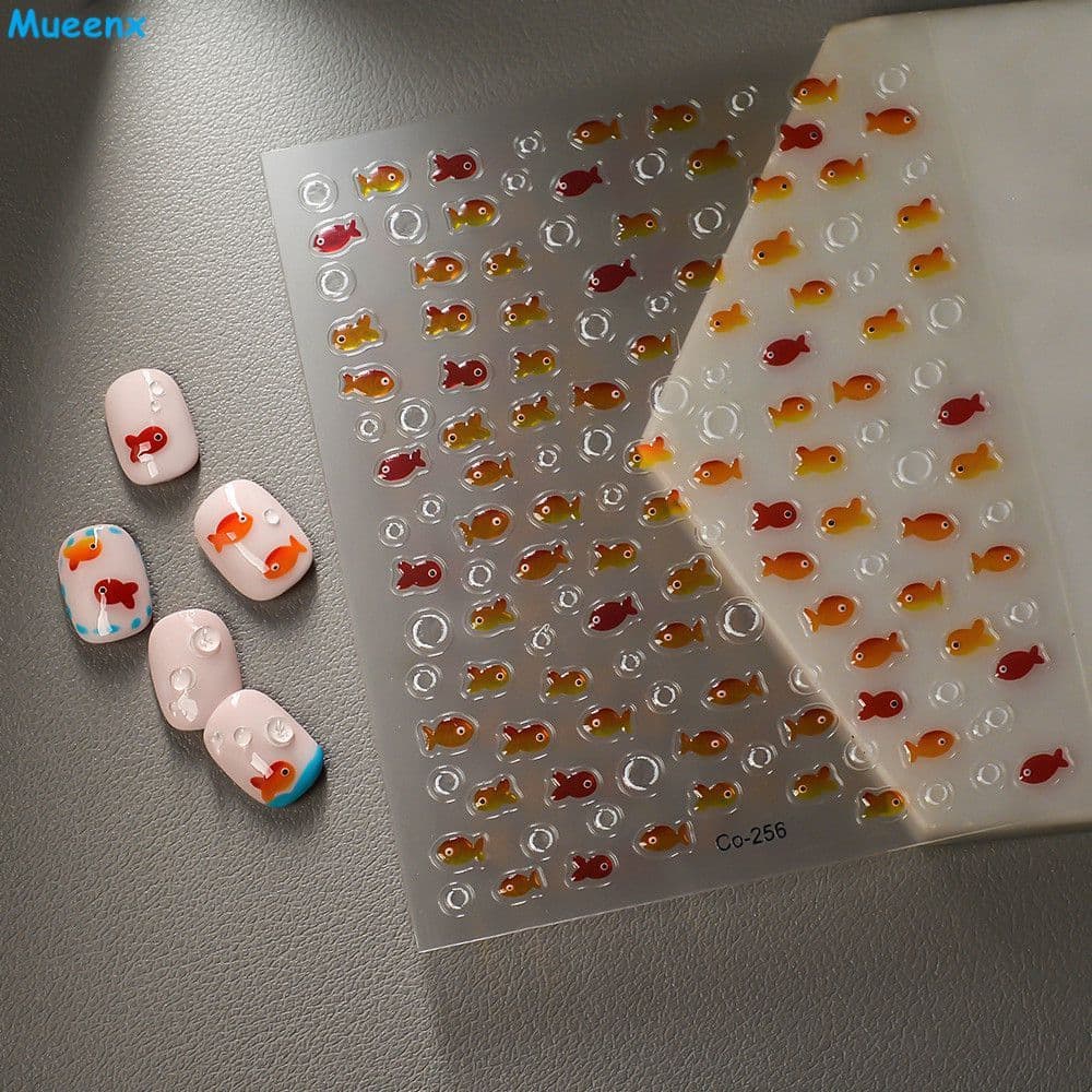 Adesivos de Unha com Tema de Peixes, Decorações e Acessórios para Unhas, Tendências em Nail Art, Adesivos para