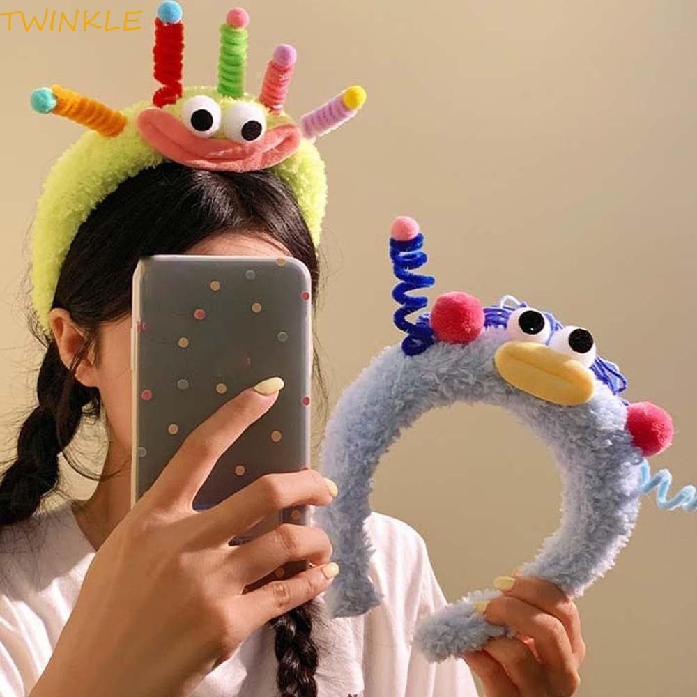 Argola De Cabelo Adorável TWINKLEO , Faixa De Cabeça De Pelúcia Colorida E Vibrante Com Olhos Grandes Malucas , Acessóri