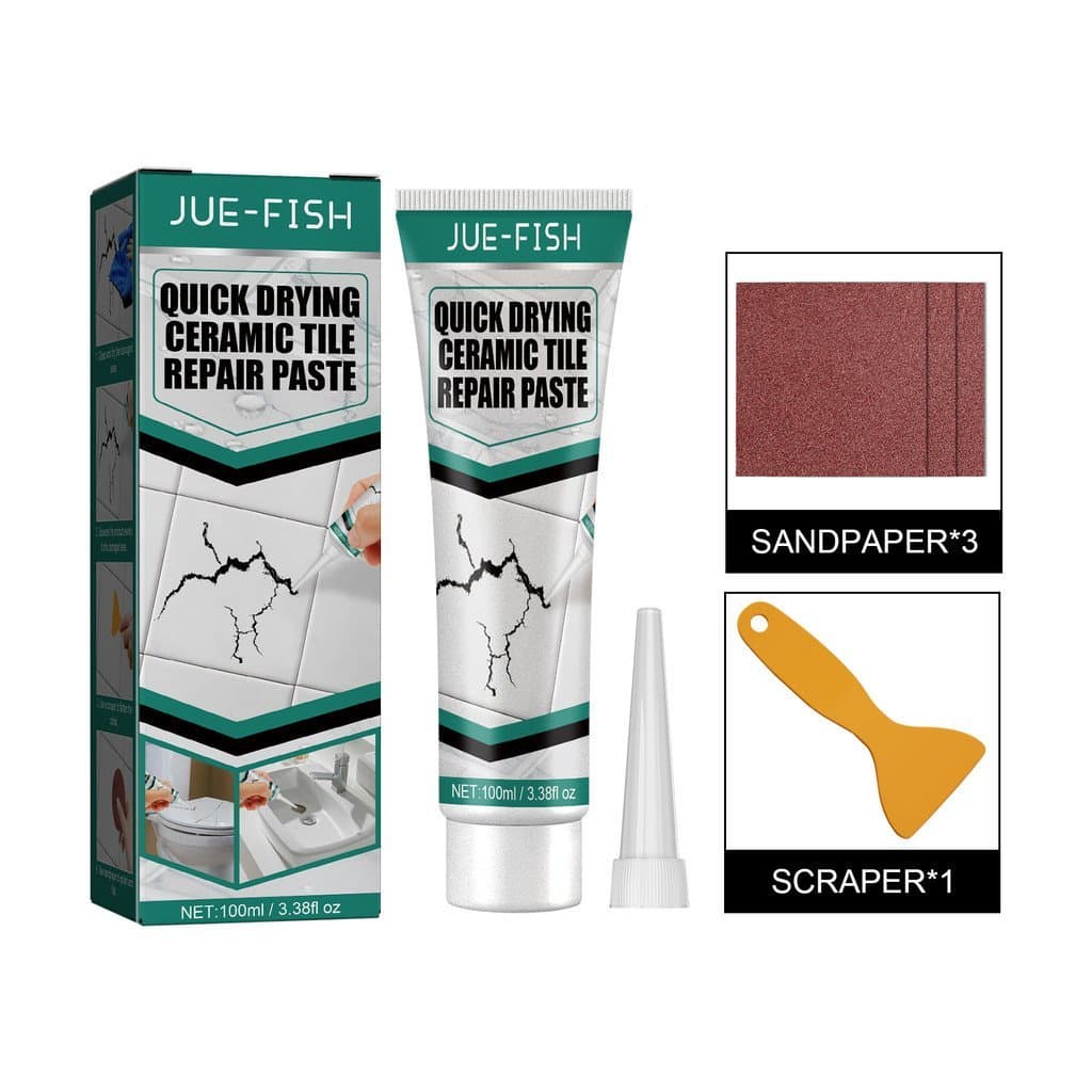 Pasta de Reparação de Azulejos Jue-Fish, Adesivo de Secagem Rápida para Reparação de Fissuras em Azulejos, Mármore, Banh