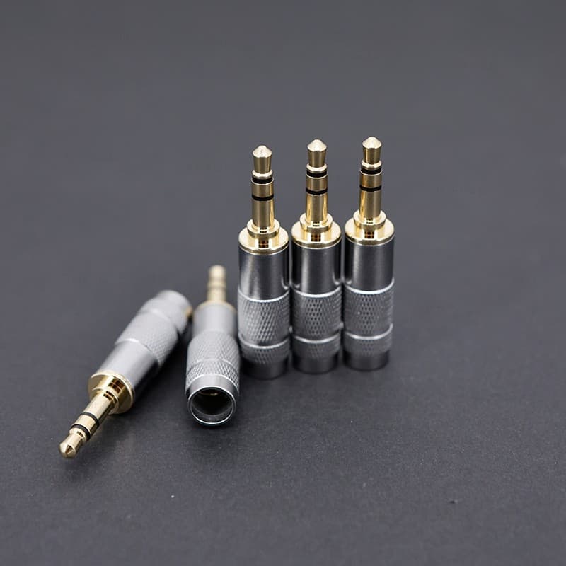 3.5mm 3 Pólos Estéreo Fone De Ouvido Jack Plug Banhado A Ouro Prata Reparação Solda Conector De Áudio Fio BR27B2