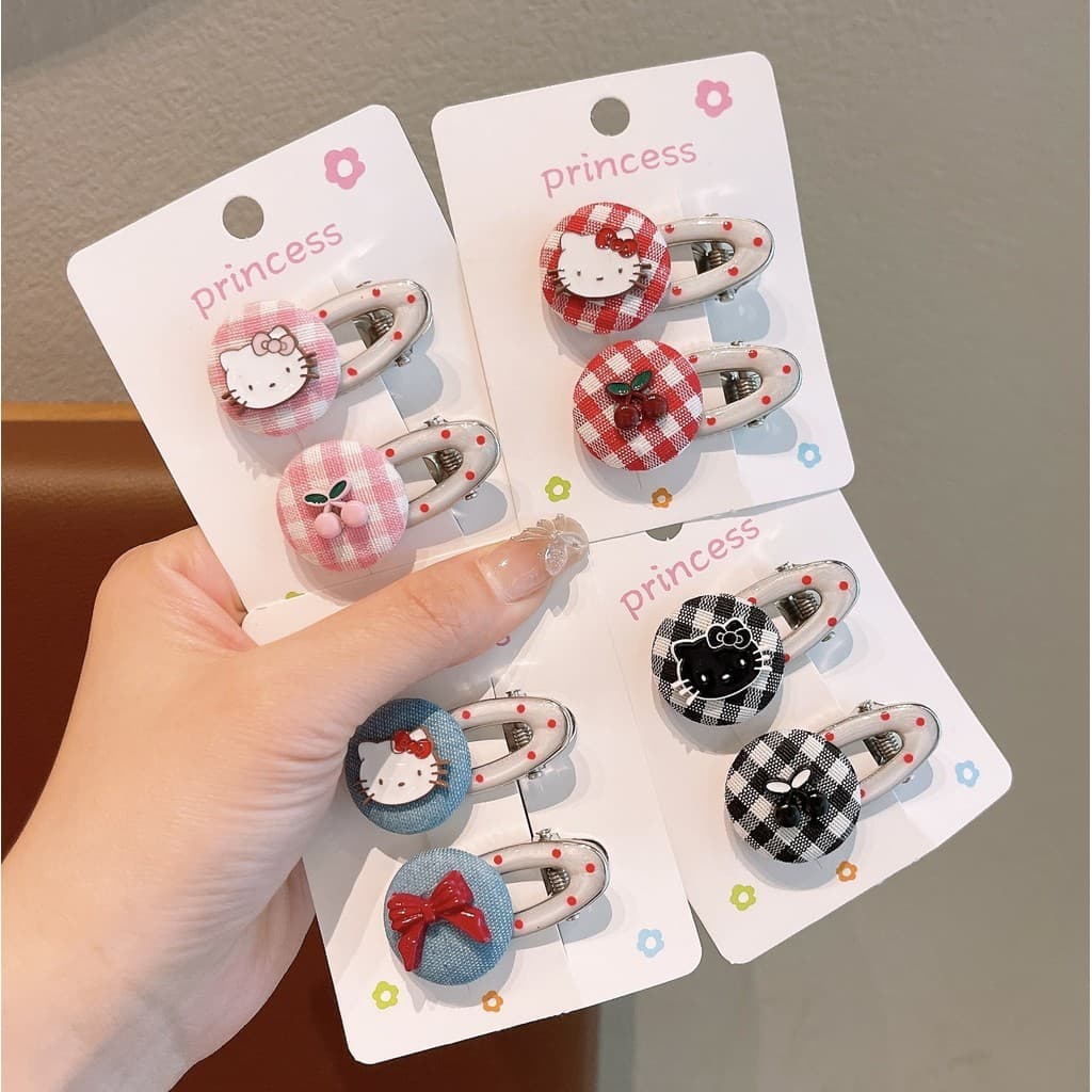 Fresco feminino bolinhas cereja kt gato hairpin óleo gotejamento acessórios de cabelo de alto valor estilo Mori All-matc