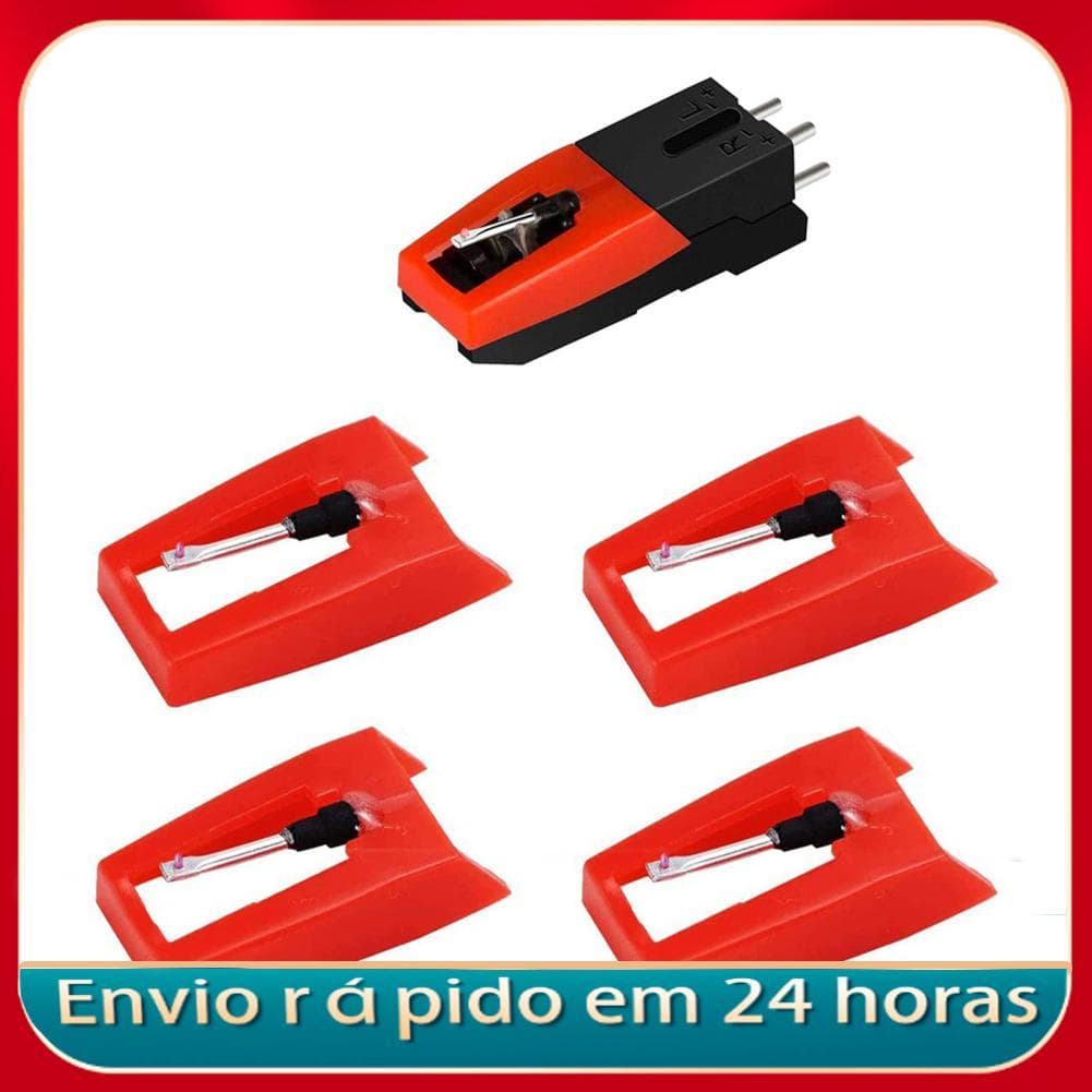 ERYUE Cartuchos de mesa giratória de substituição Agulha de fácil instalação para fãs de toca-discos Plástico vermelho
