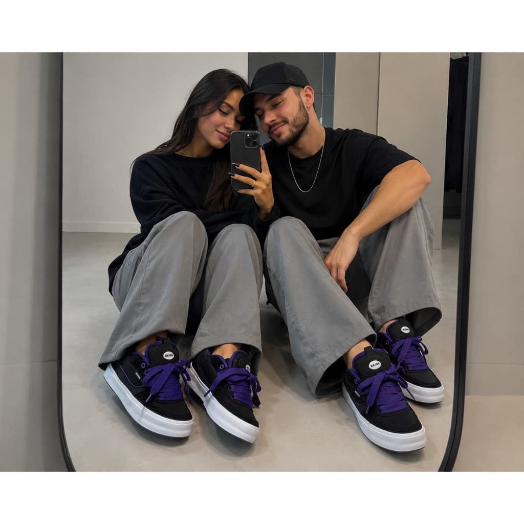 Tênis Hocks Puff Preto Refletivo Unissex