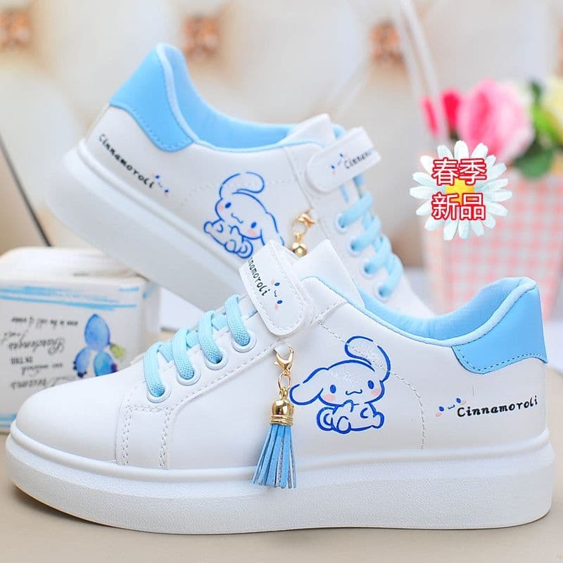 Tênis para meninas, tênis My Melody para meninas, calçados esportivos de sola macia e antiderrapantes para alunos do ens