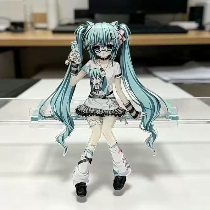 Hatsune Miku Acrílico Suporte Figura Exibição Anime Chaveiro Coleção De Bens Decoração De Mesa Ornamento Acessórios