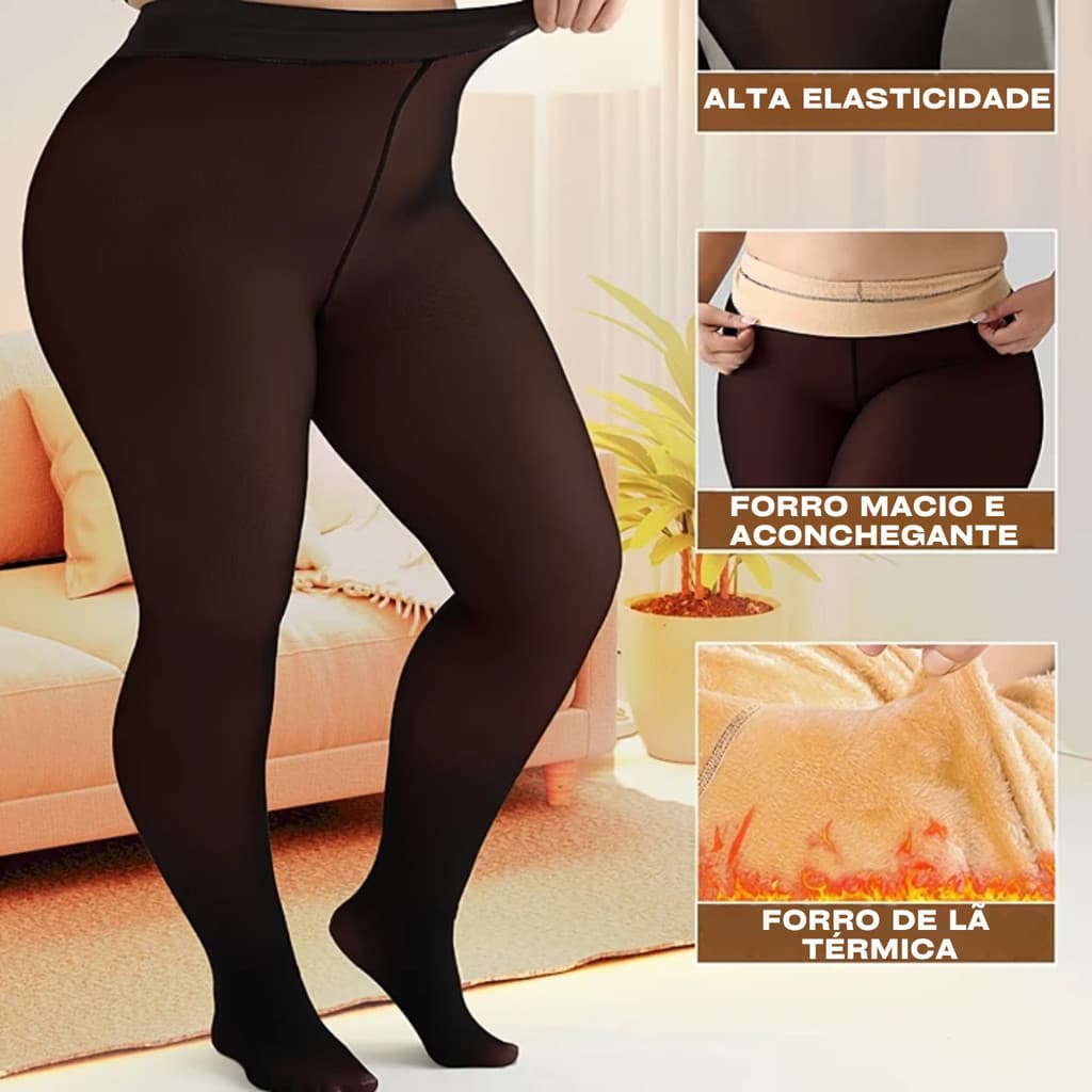 Meia Calça Plus Size Forrada Quente Confortavel Elegante Frioo Slin Inverno Translucida Meia Fina 2901.3