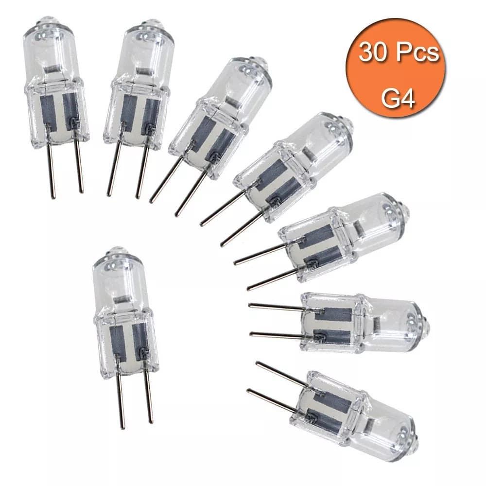 694415/10/20/30 Peças Mini Lâmpada Halógena G4 Spotlight DC 12V 20W para Lustre de Cristal Branco Quente 978C G0KF 5142