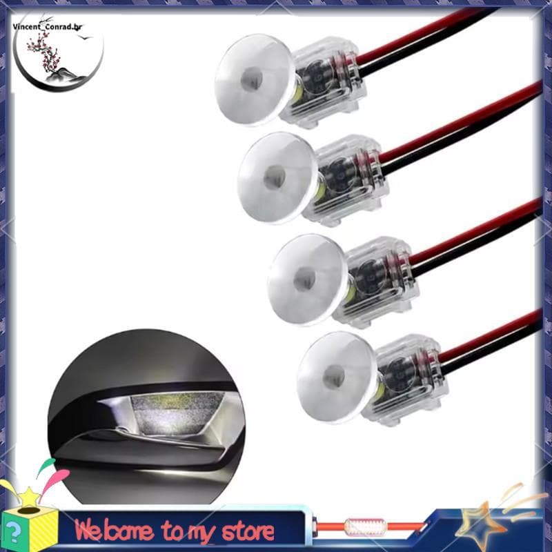 Circular LED Luz Ambiente Transparente Corpo Da Lâmpada 4 Pçs Tigela Interna Do Carro Maçaneta Porta Corrimão
