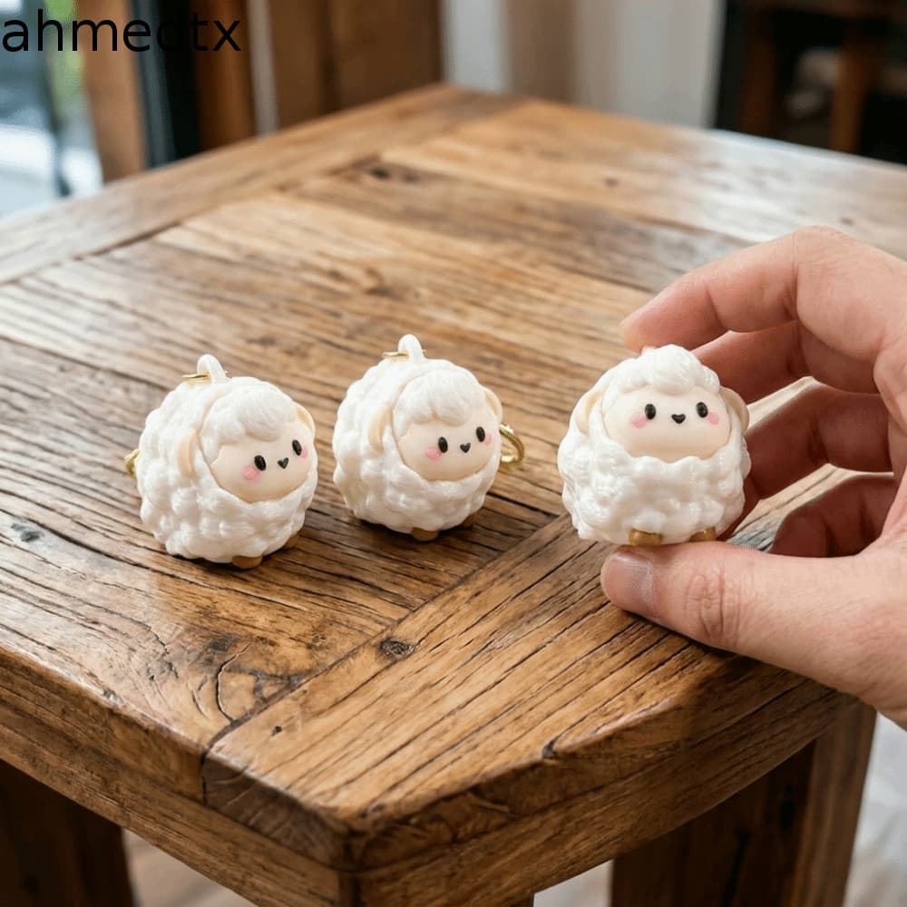 Amuleto De Bolsa De Cordeiro De Desenho Animado AHMEDTXB , Clicker Fofo De Ovelha Impresso Em 3D , Pingente De Plástico