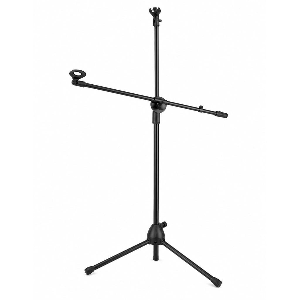 Pedestal Girafa Microfone Smart SM030 Altura Ajustável 1,45m Duplo p/ 2 Microfones c/ Cachimbos