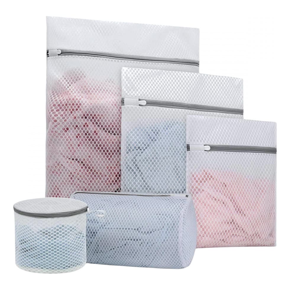 Kit De 5 Saco Bolsa Lavar Roupa Reutilizáveis Contra Danos